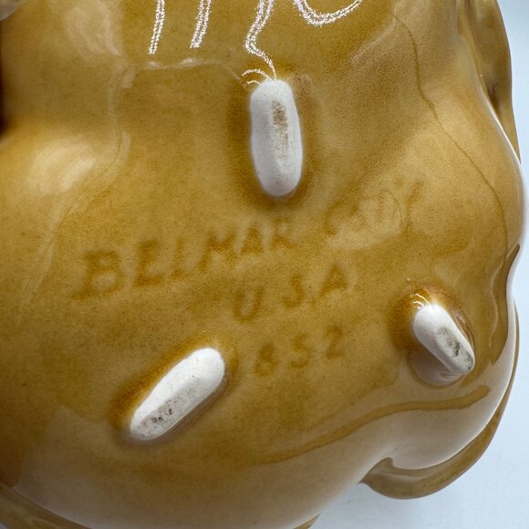 Vtg. MCM Belmar #852 California Pottery Gold Divided Leaf Nut/Candy Dish Yellow - Picture 6 of 9